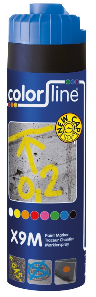 MARKEERVERF X9M SPRAY 500 ML FLUO BLAUW