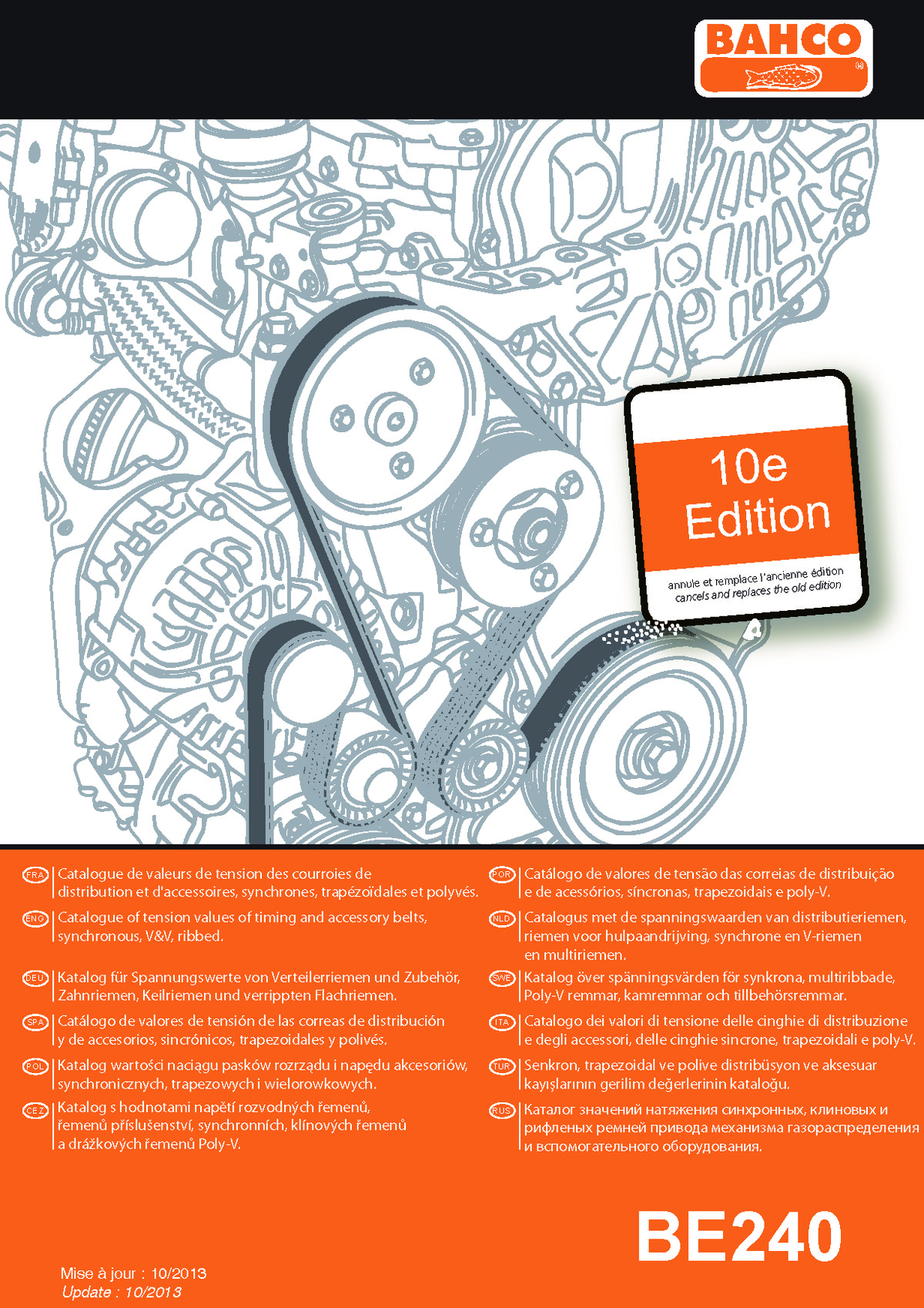 CATALOGUE DE VALEURS DE TENSION DE COURROIES