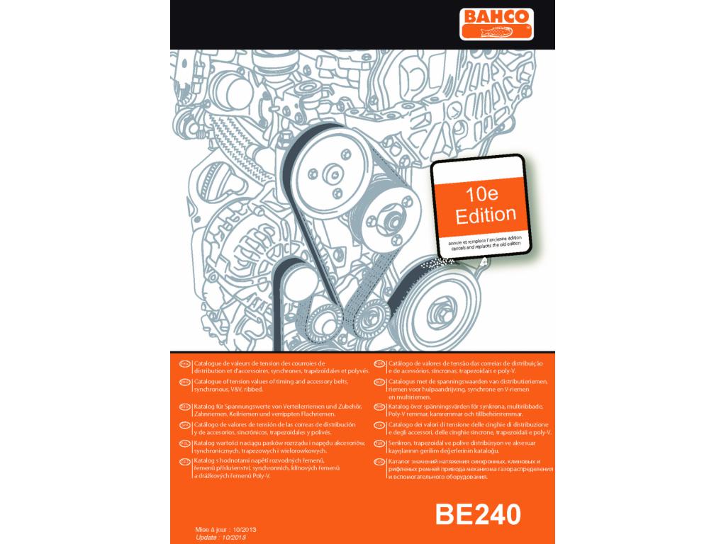 CATALOGUE DE VALEURS DE TENSION DE COURROIES