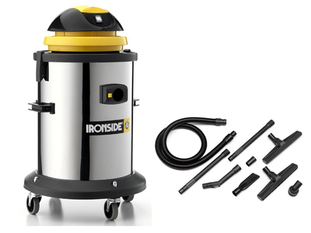 ASPIRATEUR SILENT 62L W&D 1200W BYPASS D.40 INOX